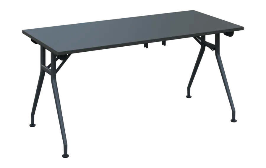 SLV 160 lak skládací jednací stůl 1600x700x750 mm, deska 25 mm, podnož černý lak, deska antracit